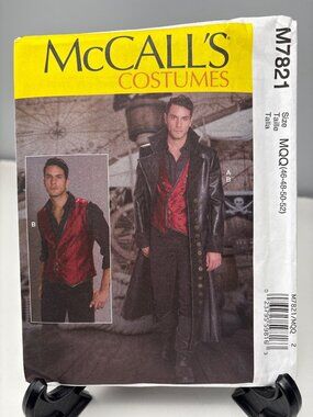 McCall’s M7821 Mens Pirate Coat Costume Sewing Pattern Size 46-48-50-52 Uncut 20